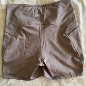 Nike Women's High-Rise Bike Shorts in Taupe